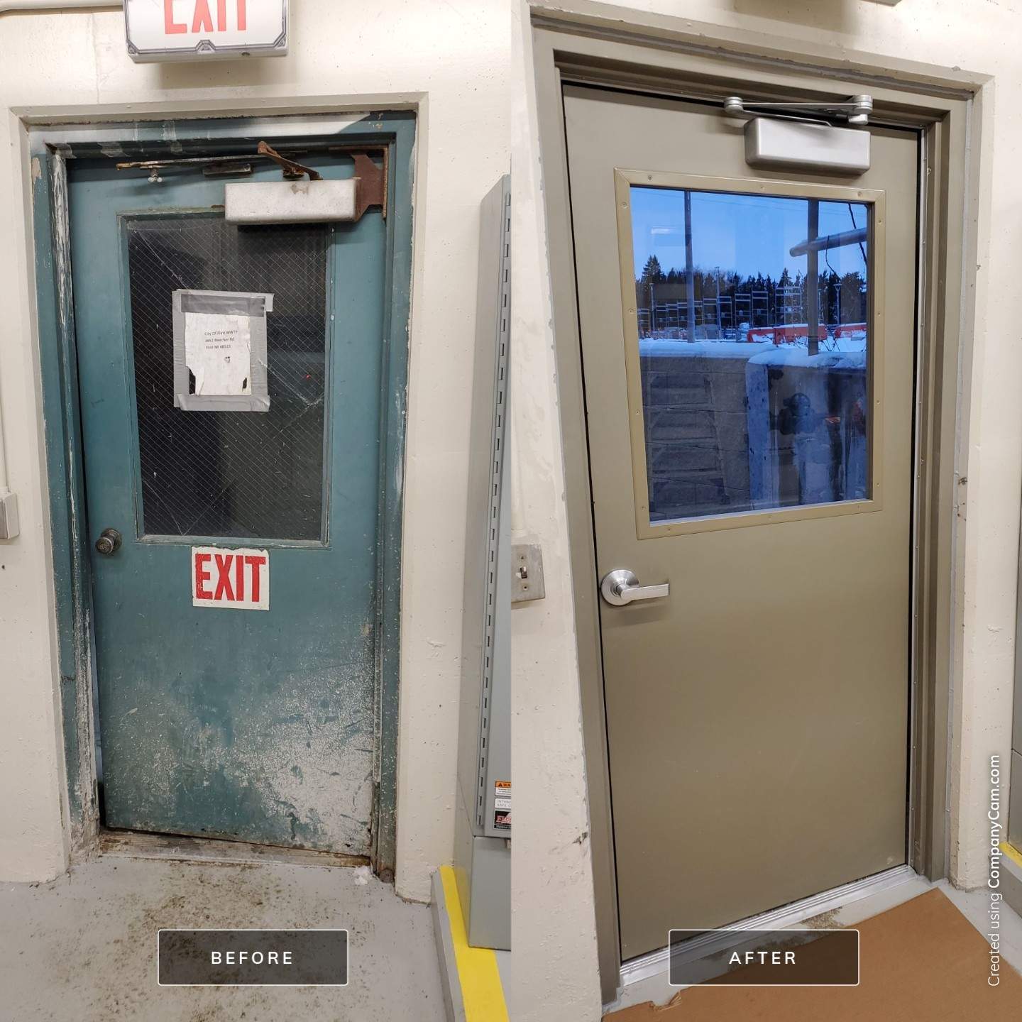 before and after door installation